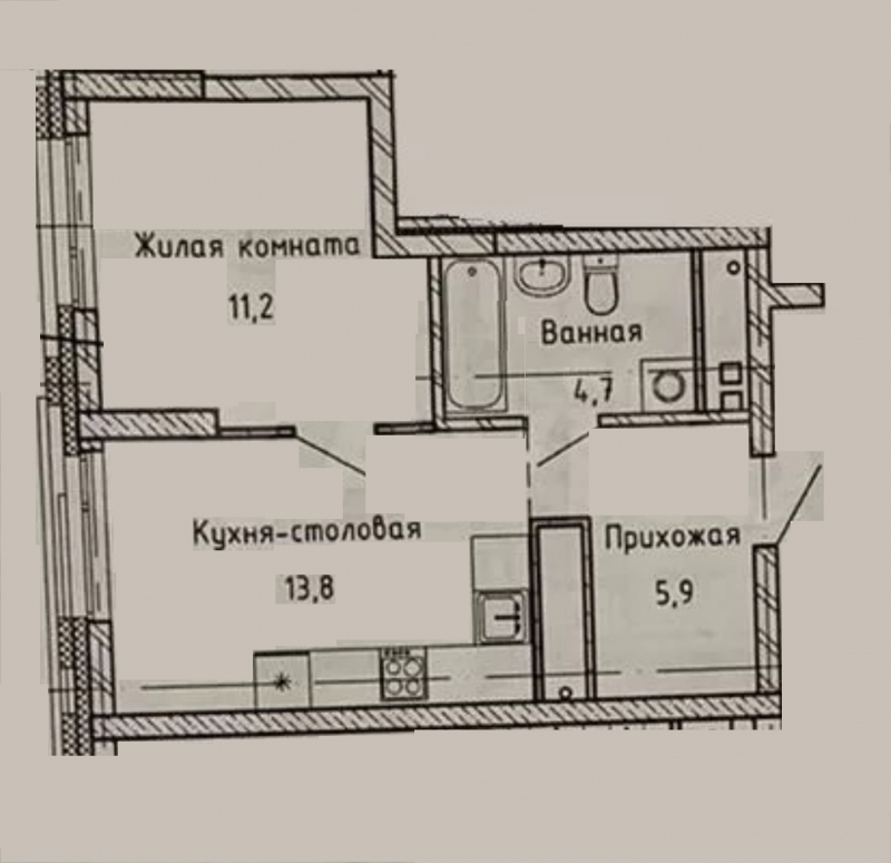 1-комнатная квартира (Студия) с отделкой в ЖК Аквилон ZALIVE на 7 этаже в 1 секции. Сдача в 4 кв. 2023 г.