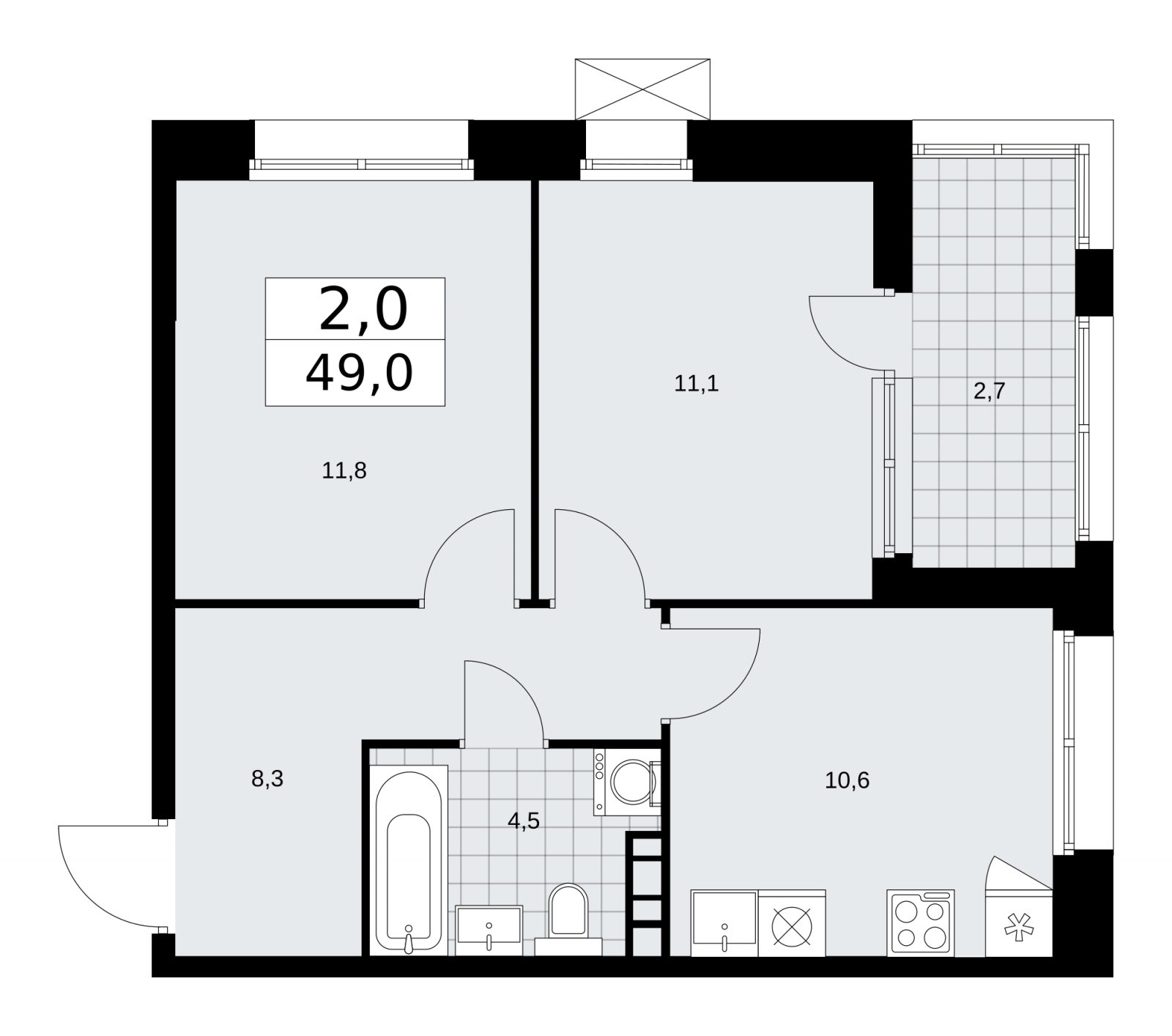 1-комнатная квартира с отделкой в ЖК Бунинские кварталы на 17 этаже в 1 секции. Сдача в 4 кв. 2024 г.