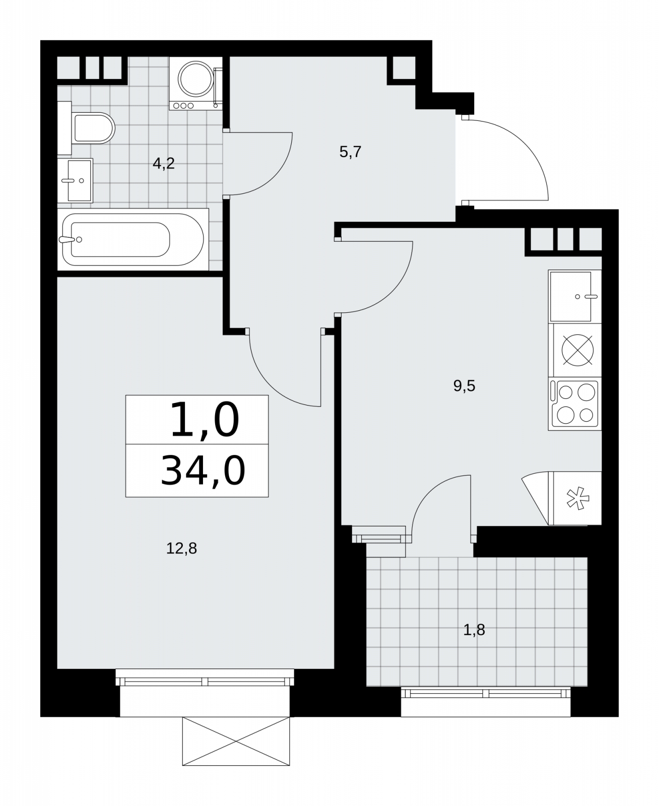 3-комнатная квартира с отделкой в ЖК Бунинские кварталы на 11 этаже в 3 секции. Сдача в 2 кв. 2026 г.