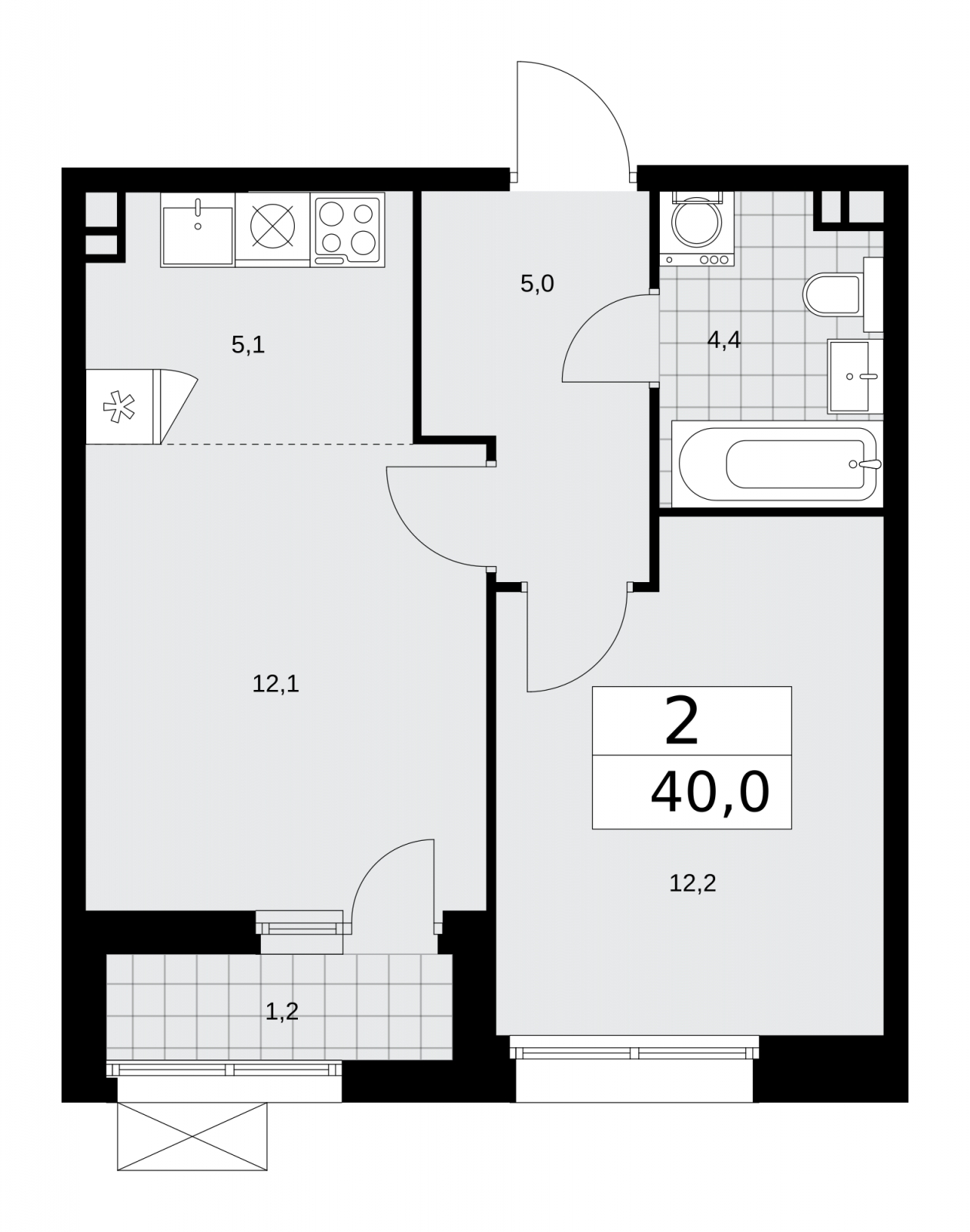 3-комнатная квартира с отделкой в ЖК Бунинские кварталы на 6 этаже в 4 секции. Сдача в 2 кв. 2026 г.