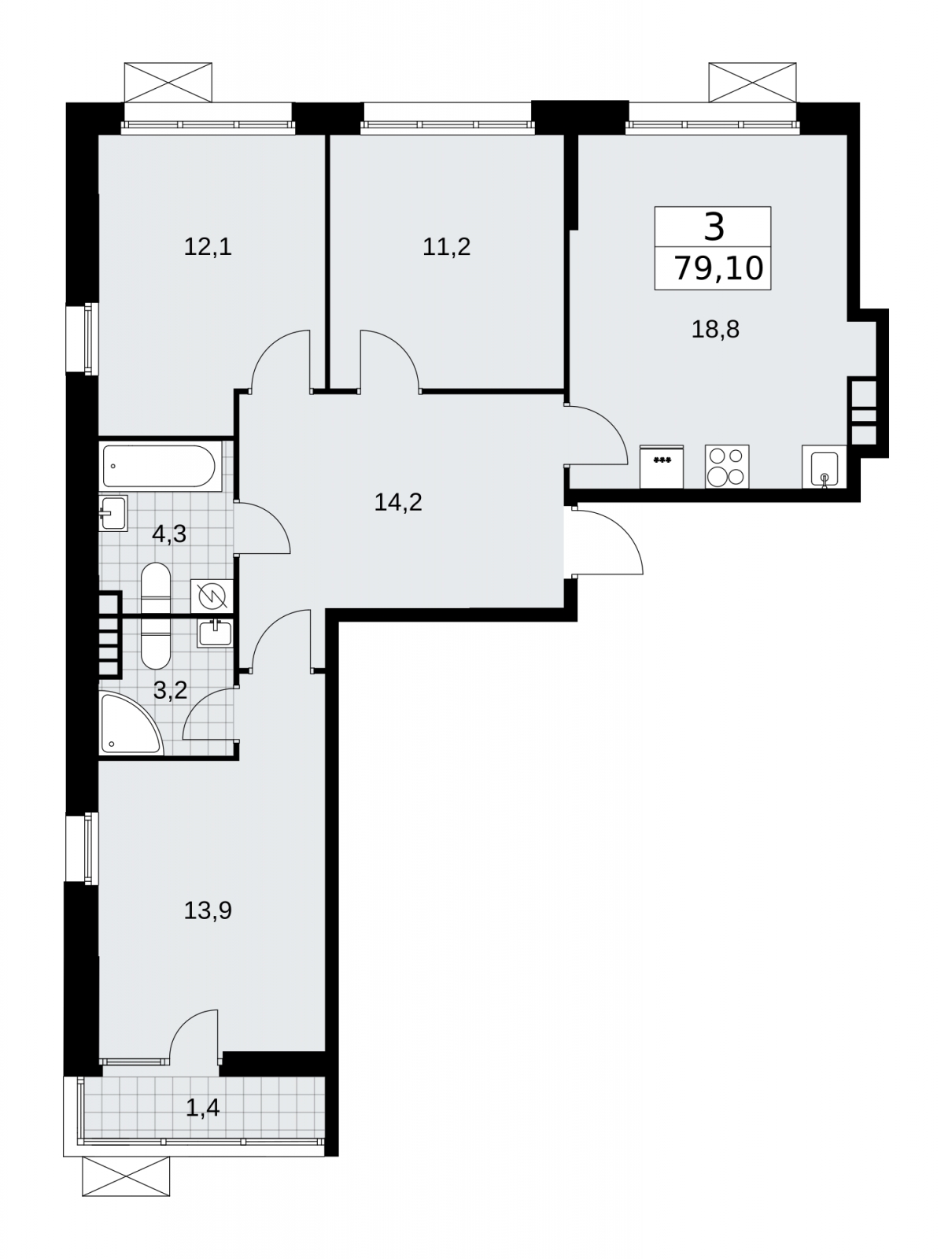 1-комнатная квартира с отделкой в ЖК Квартал Некрасовка на 18 этаже в 1 секции. Сдача в 3 кв. 2023 г.