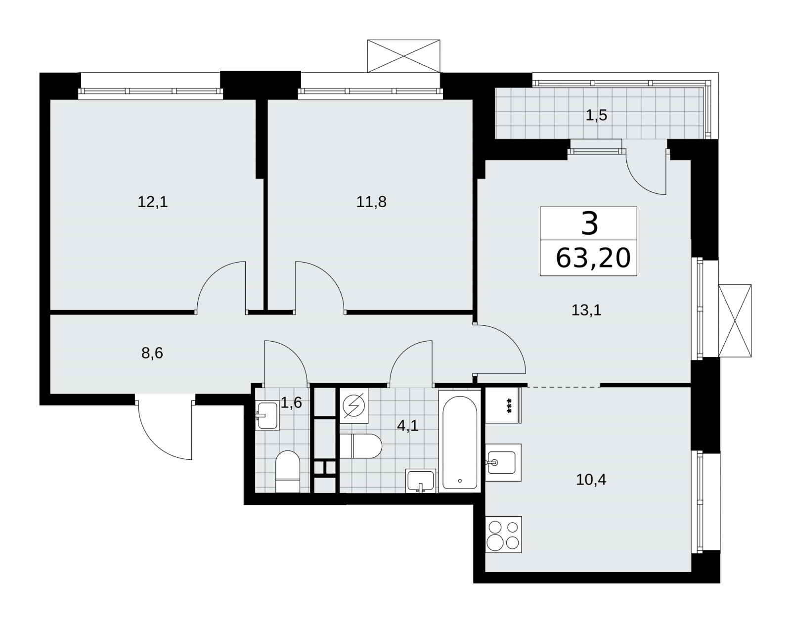 2-комнатная квартира с отделкой в ЖК Квартал Некрасовка на 18 этаже в 1 секции. Сдача в 3 кв. 2023 г.