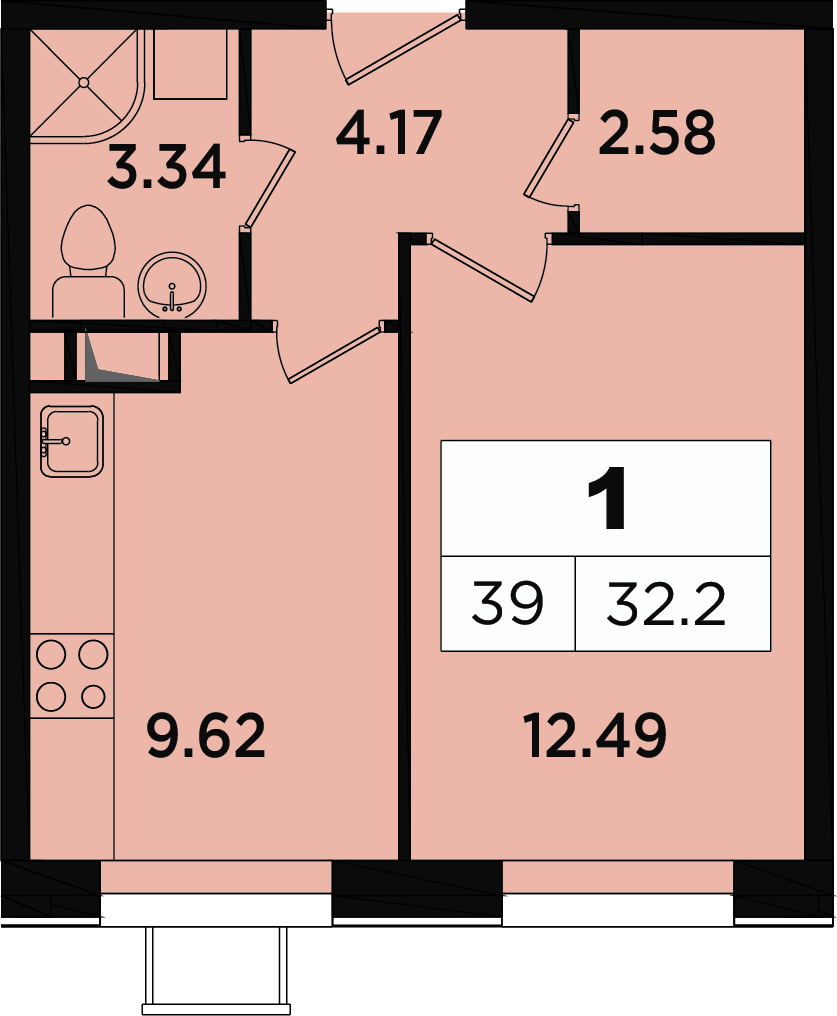 3-комнатная квартира в ЖК Легендарный Квартал на Березовой  аллее на 14 этаже в 2 секции. Сдача в 3 кв. 2019 г.