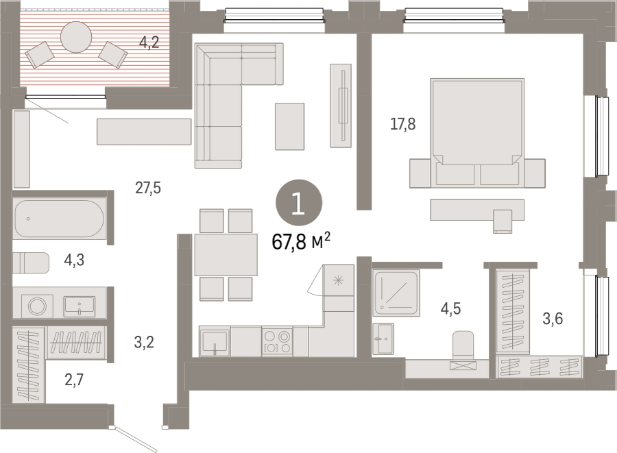 3-комнатная квартира с отделкой в ЖК Бунинские кварталы на 18 этаже в 4 секции. Сдача в 2 кв. 2026 г.