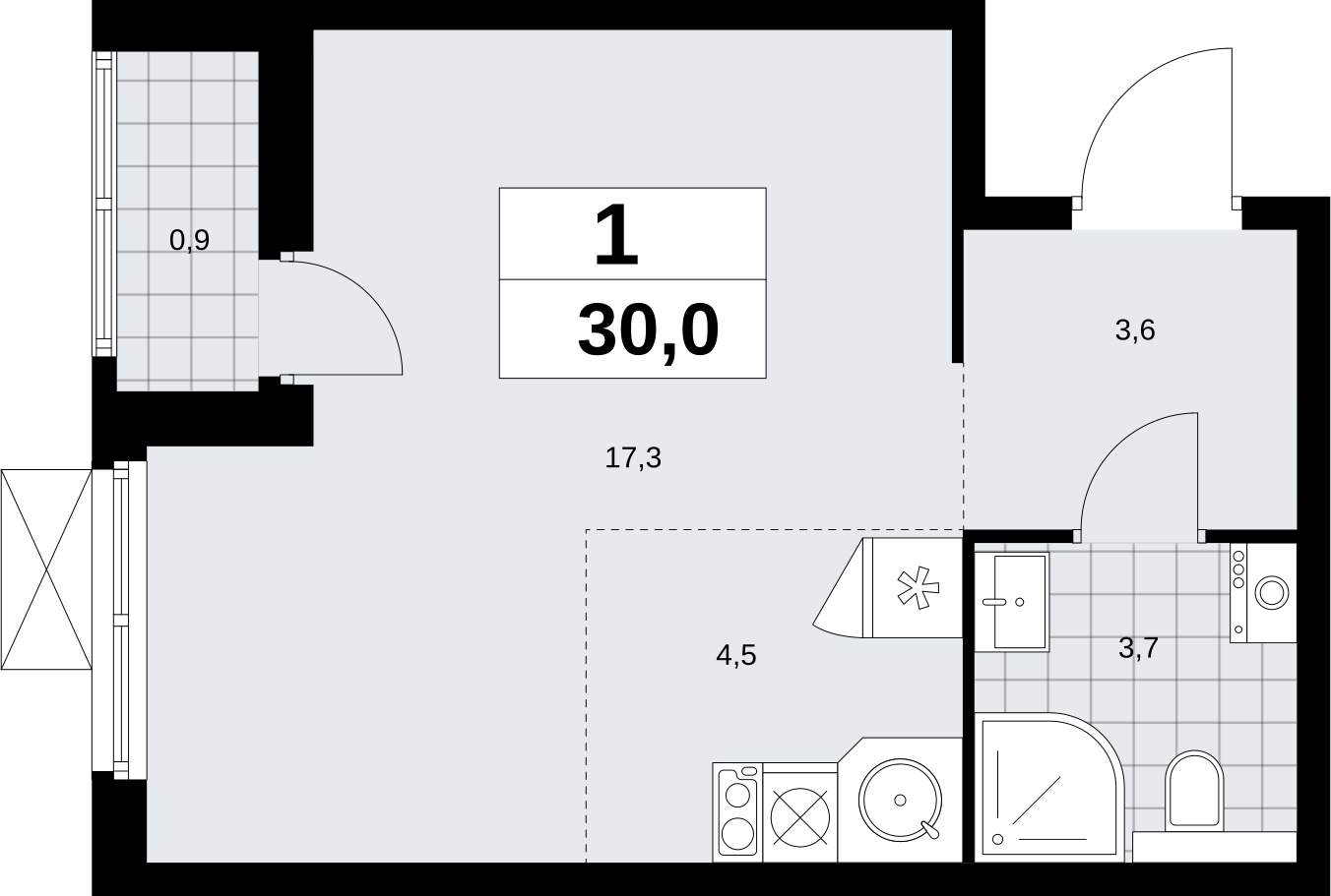 3-комнатная квартира с отделкой в ЖК Бунинские кварталы на 2 этаже в 7 секции. Сдача в 2 кв. 2026 г.