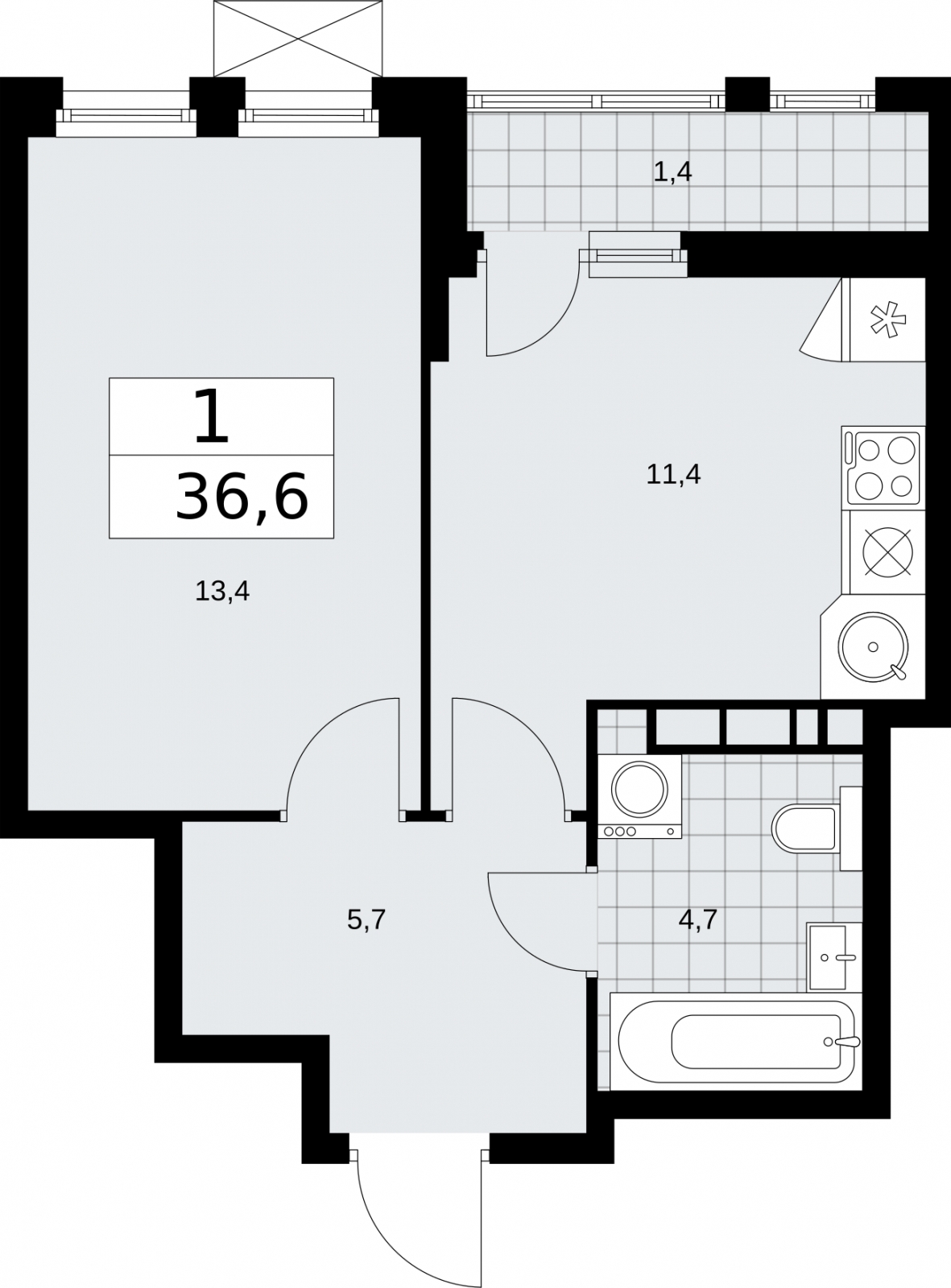 3-комнатная квартира в ЖК Сити комплекс «MirrorЗдание» на 13 этаже в 1 секции. Сдача в 4 кв. 2024 г.
