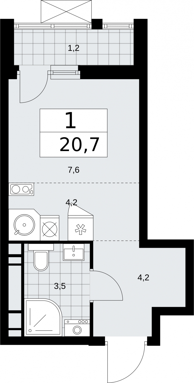 3-комнатная квартира в ЖК Бунинские кварталы на 8 этаже в 2 секции. Сдача в 4 кв. 2025 г.