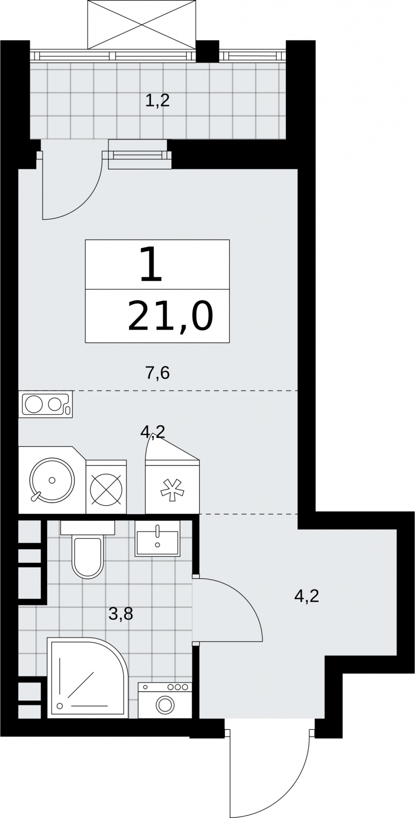 2-комнатная квартира с отделкой в ЖК Бунинские кварталы на 9 этаже в 6 секции. Сдача в 2 кв. 2026 г.