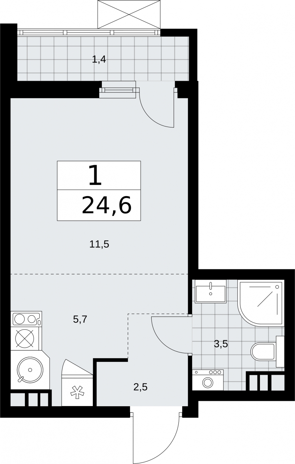 1-комнатная квартира с отделкой в ЖК Янила Драйв на 7 этаже в 2 секции. Сдача в 4 кв. 2021 г.