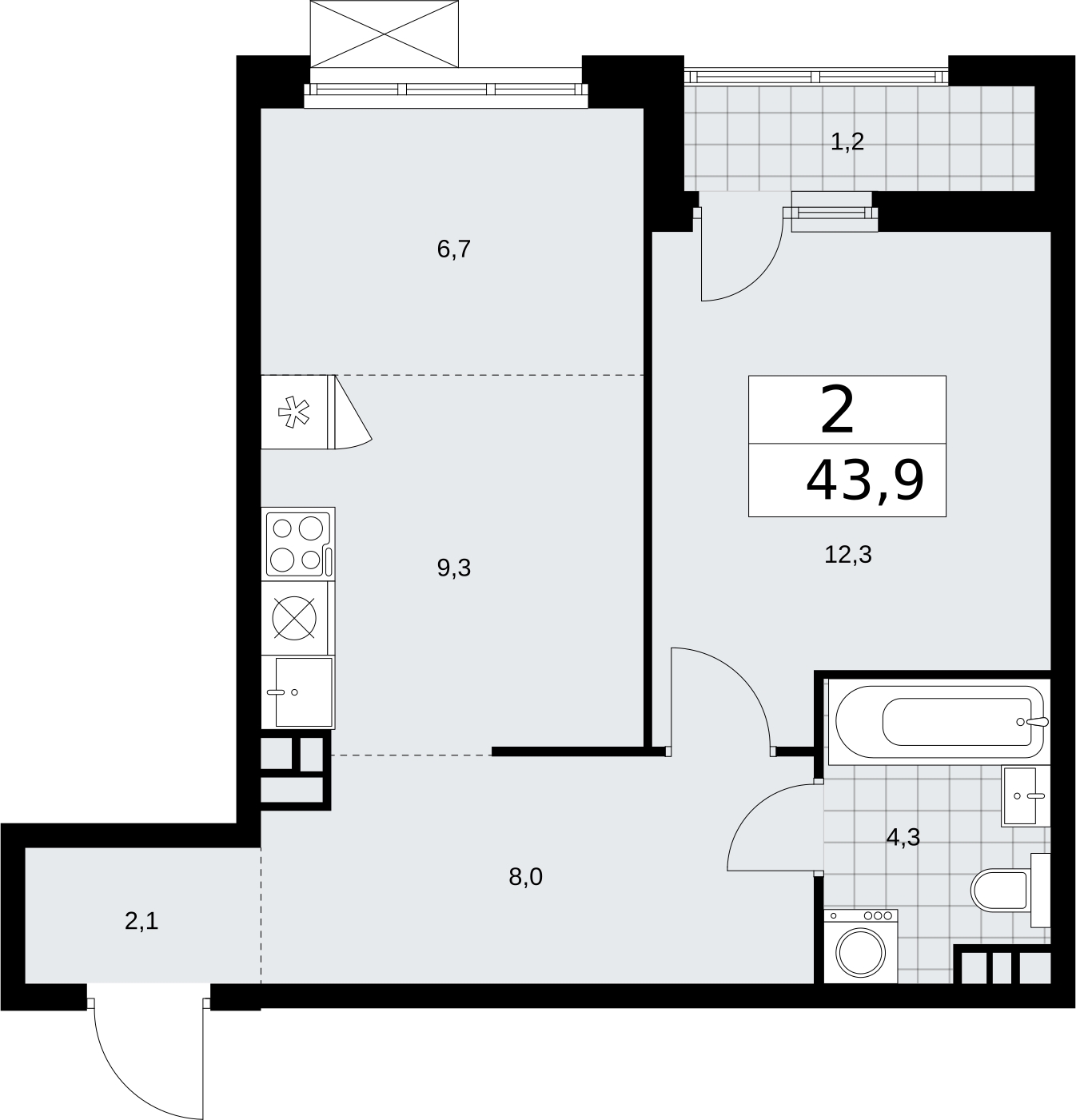 4-комнатная квартира с отделкой в ЖК Бунинские кварталы на 9 этаже в 3 секции. Сдача в 2 кв. 2026 г.
