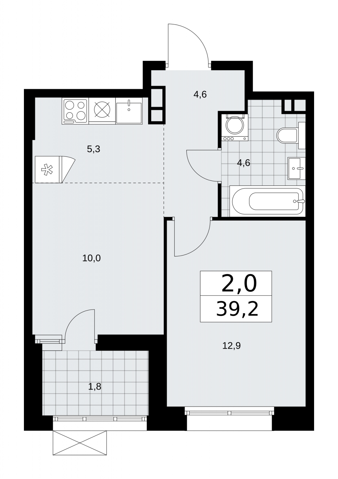 3-комнатная квартира с отделкой в ЖК Crystal на 28 этаже в 1 секции. Сдача в 4 кв. 2020 г.