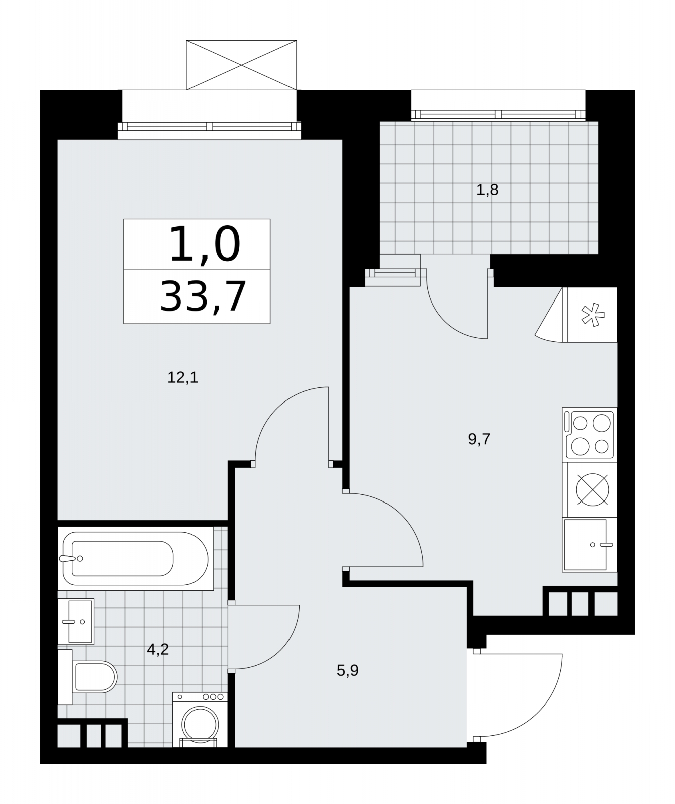 3-комнатная квартира с отделкой в ЖК Crystal на 37 этаже в 1 секции. Сдача в 4 кв. 2020 г.