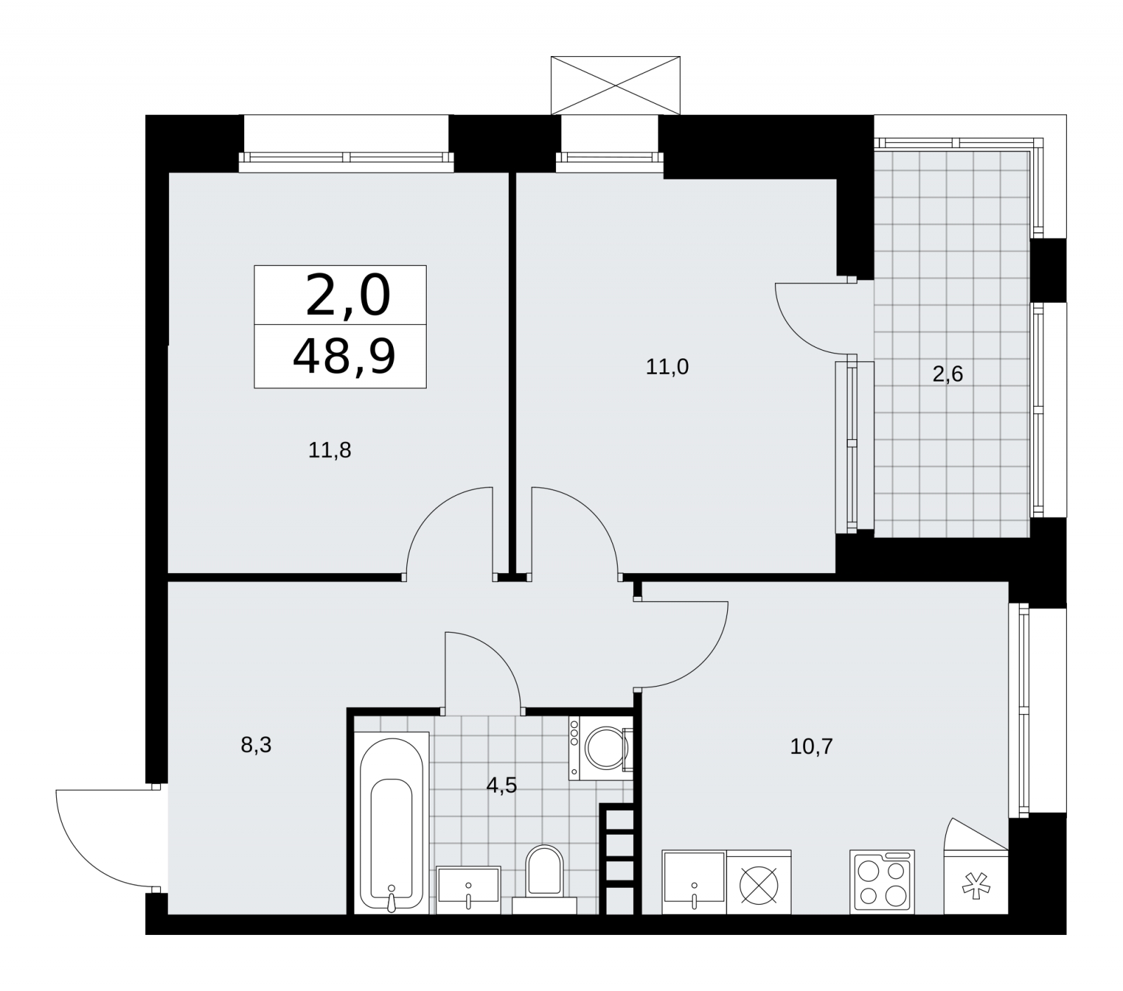 3-комнатная квартира с отделкой в ЖК Crystal на 45 этаже в 1 секции. Сдача в 4 кв. 2020 г.