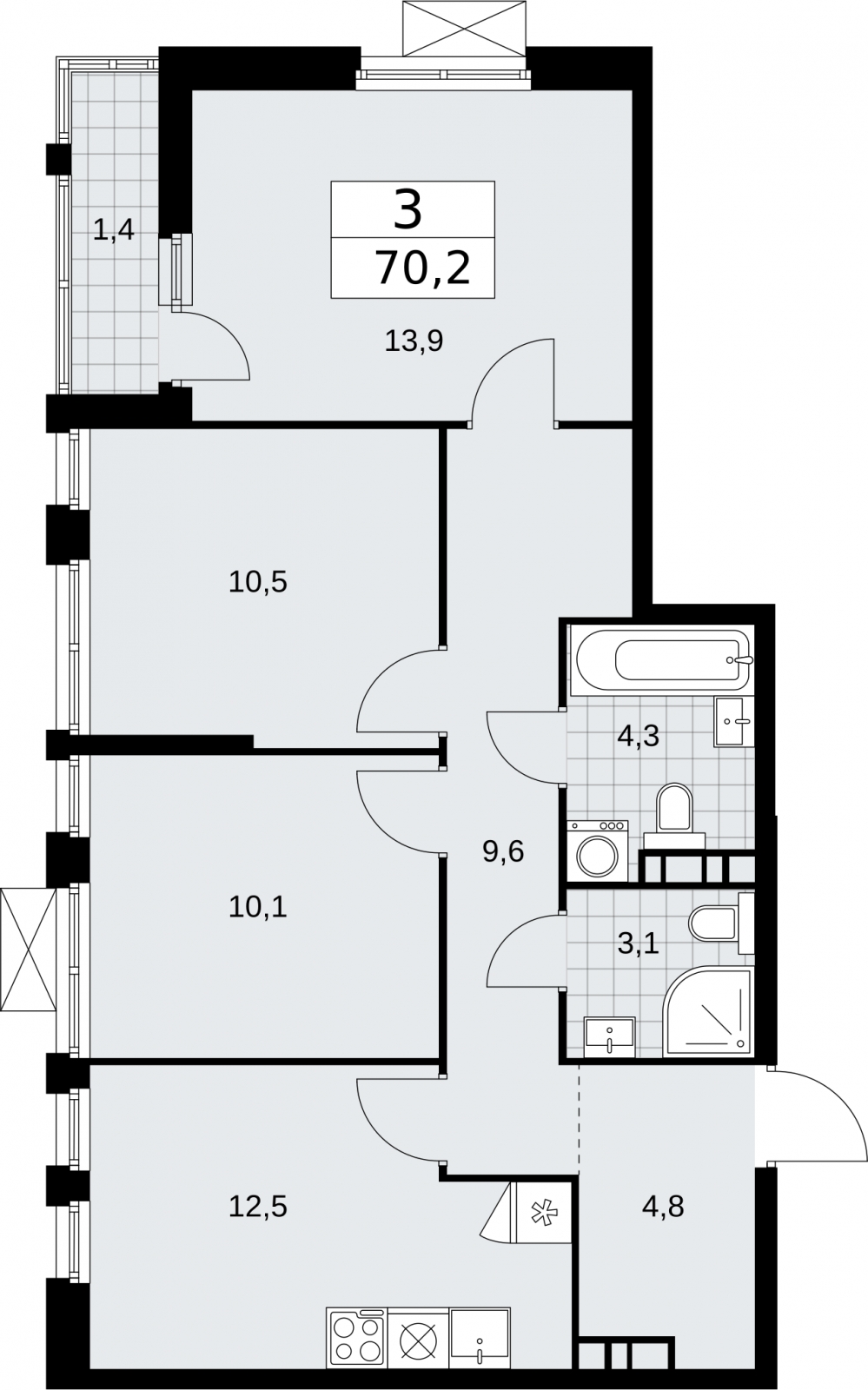 2-комнатная квартира с отделкой в ЖК Суздальское  шоссе 20 на 5 этаже в 1 секции. Сдача в 4 кв. 2022 г.