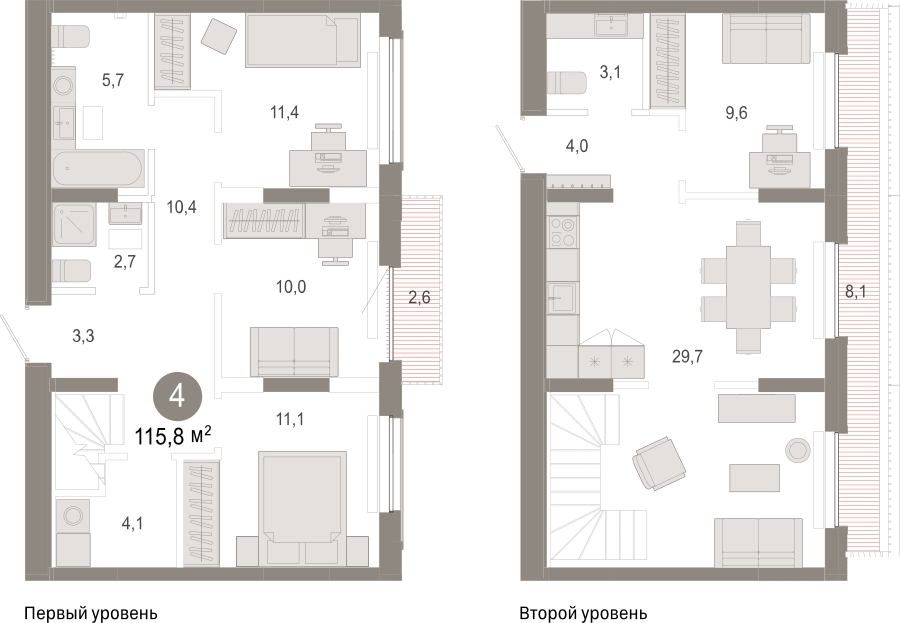 2-комнатная квартира в ЖК М_5 на 12 этаже в 1 секции. Сдача в 2 кв. 2025 г.