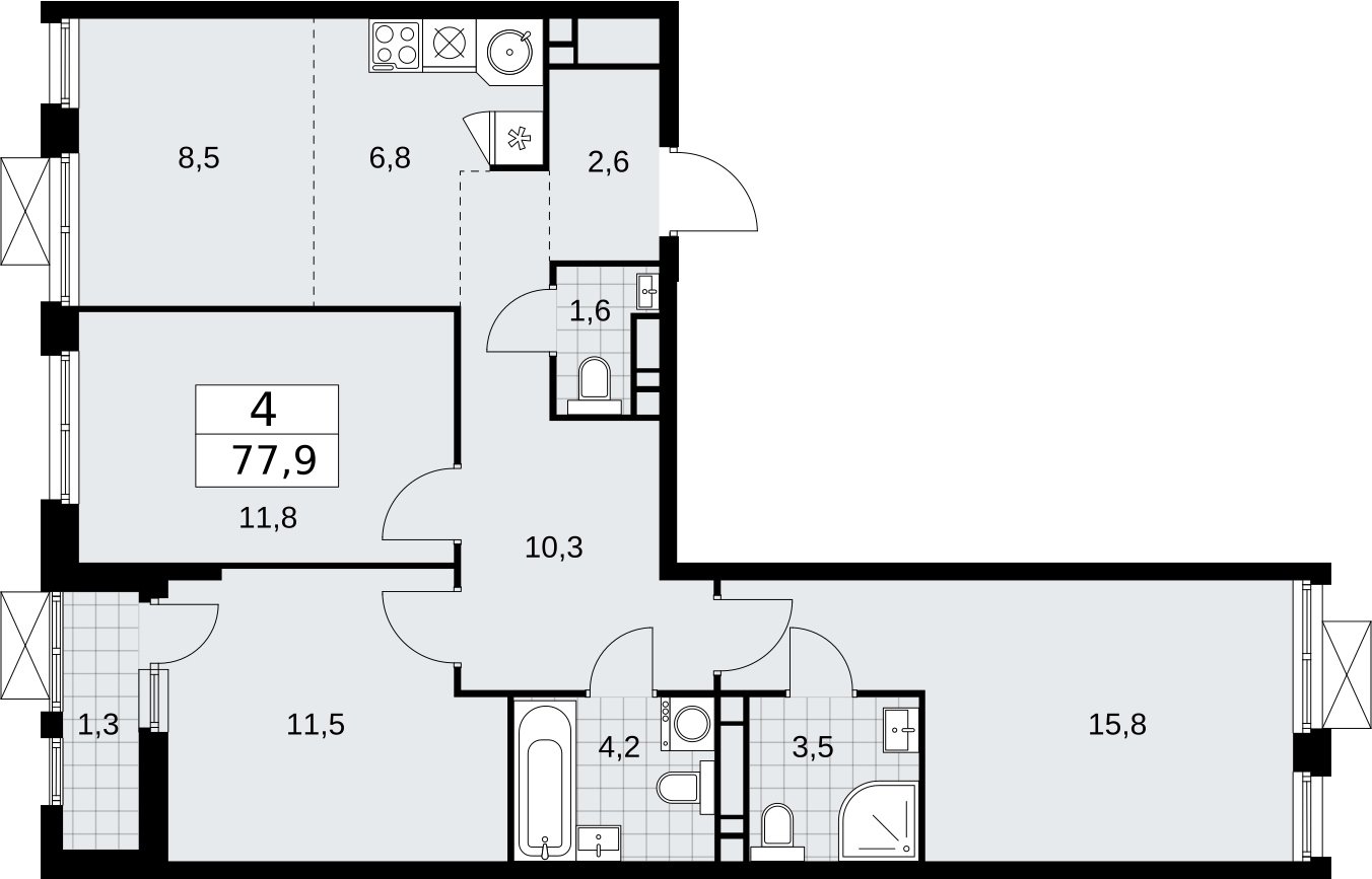 1-комнатная квартира с отделкой в ЖК Суздальское  шоссе 20 на 20 этаже в 1 секции. Сдача в 4 кв. 2022 г.