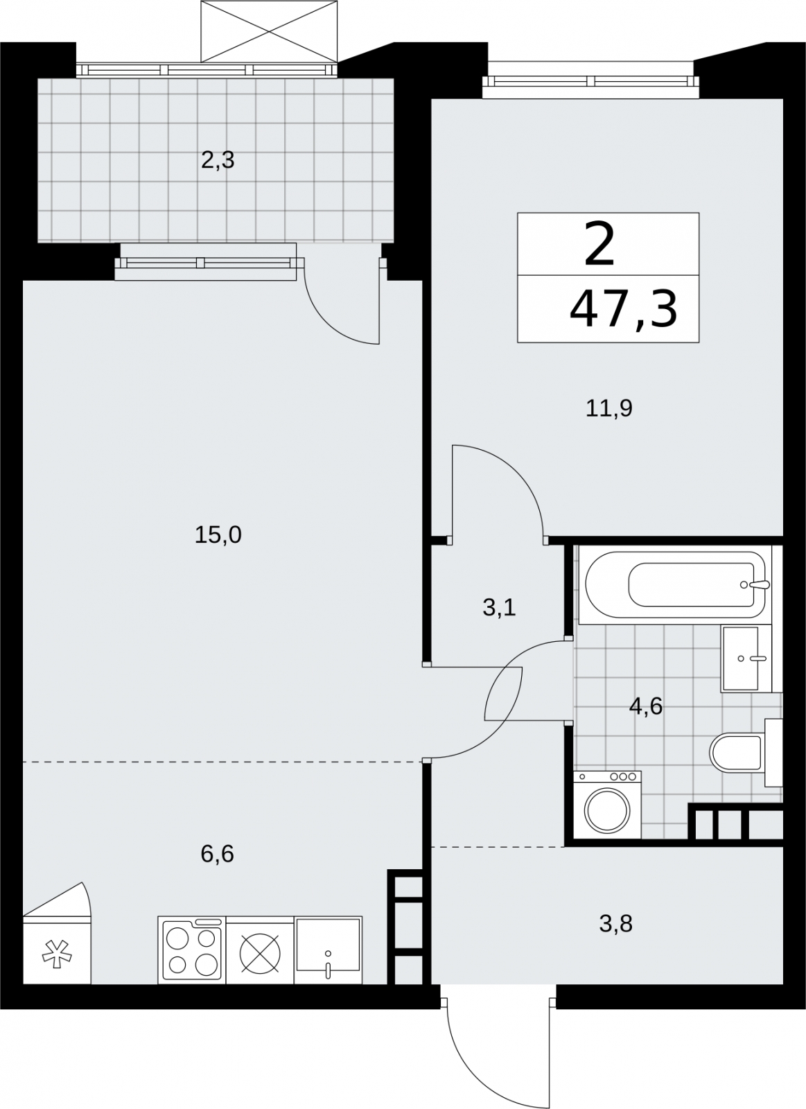 1-комнатная квартира с отделкой в ЖК balance на 28 этаже в 6 секции. Сдача в 3 кв. 2021 г.