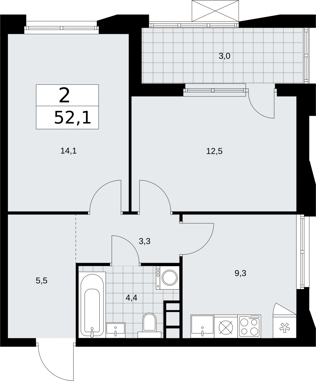1-комнатная квартира с отделкой в ЖК balance на 29 этаже в 3 секции. Сдача в 3 кв. 2021 г.