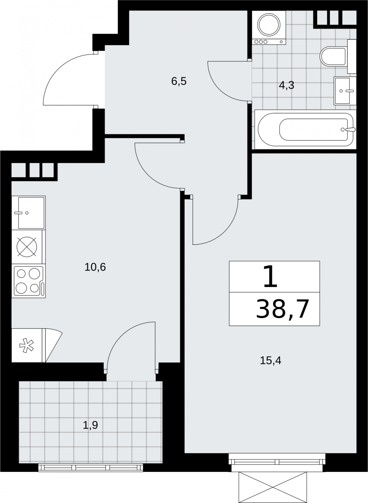 2-комнатная квартира с отделкой в ЖК Южная Битца на 5 этаже в 7 секции. Сдача в 4 кв. 2021 г.