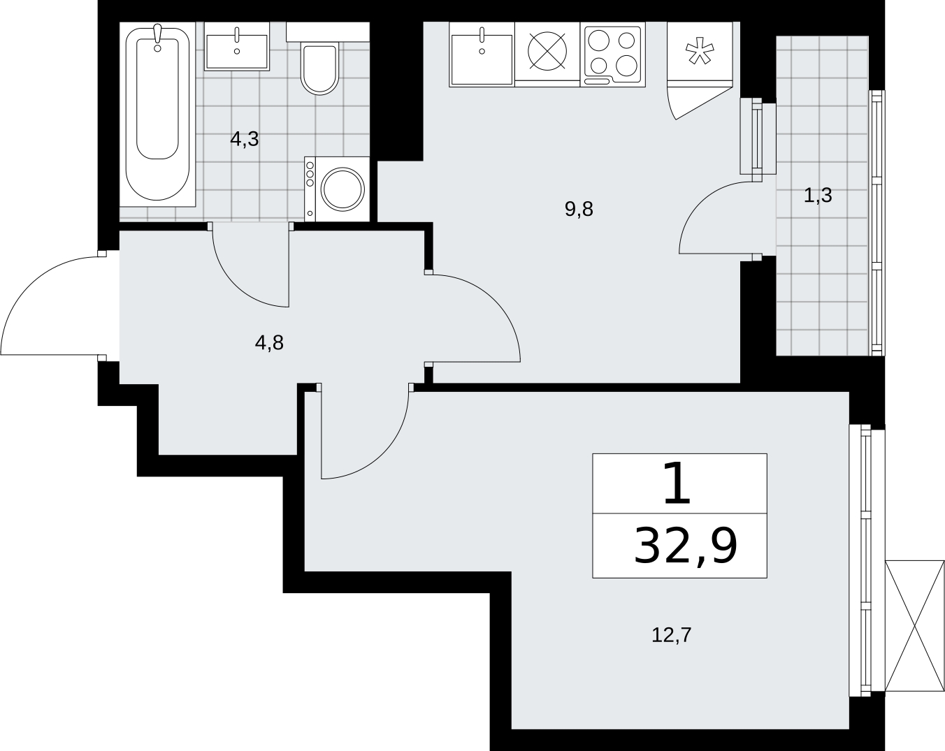 4-комнатная квартира с отделкой в ЖК Бунинские кварталы на 6 этаже в 5 секции. Сдача в 2 кв. 2026 г.