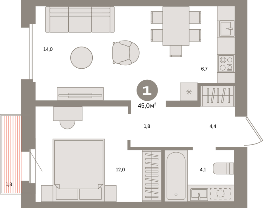 3-комнатная квартира в ЖК Бунинские кварталы на 8 этаже в 6 секции. Сдача в 2 кв. 2026 г.