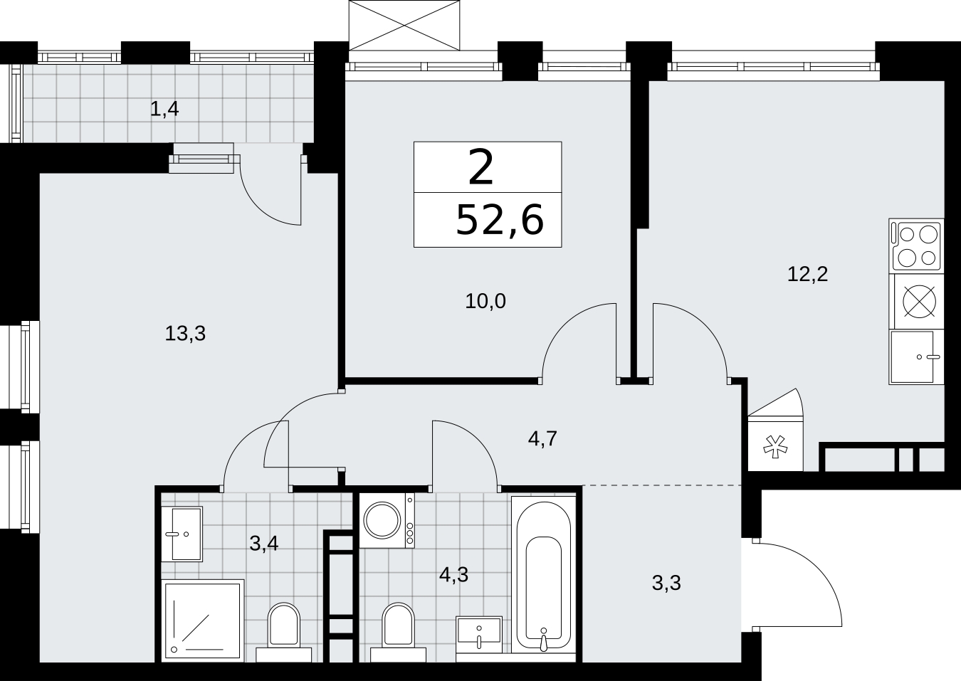 2-комнатная квартира с отделкой в ЖК Южная Битца на 16 этаже в 12 секции. Сдача в 4 кв. 2021 г.