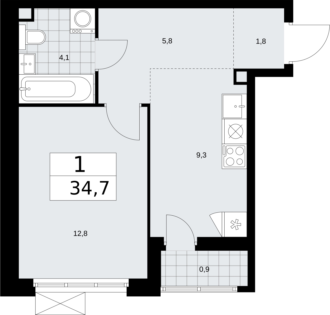 2-комнатная квартира с отделкой в ЖК AVrorA на 11 этаже в 3 секции. Сдача в 3 кв. 2022 г.