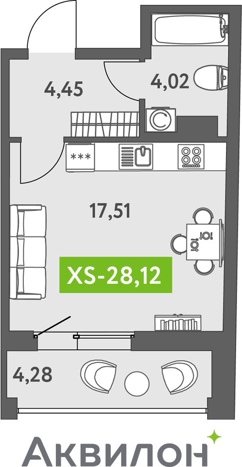 2-комнатная квартира в ЖК CUBE на 1 этаже в 1 секции. Сдача в 4 кв. 2024 г.