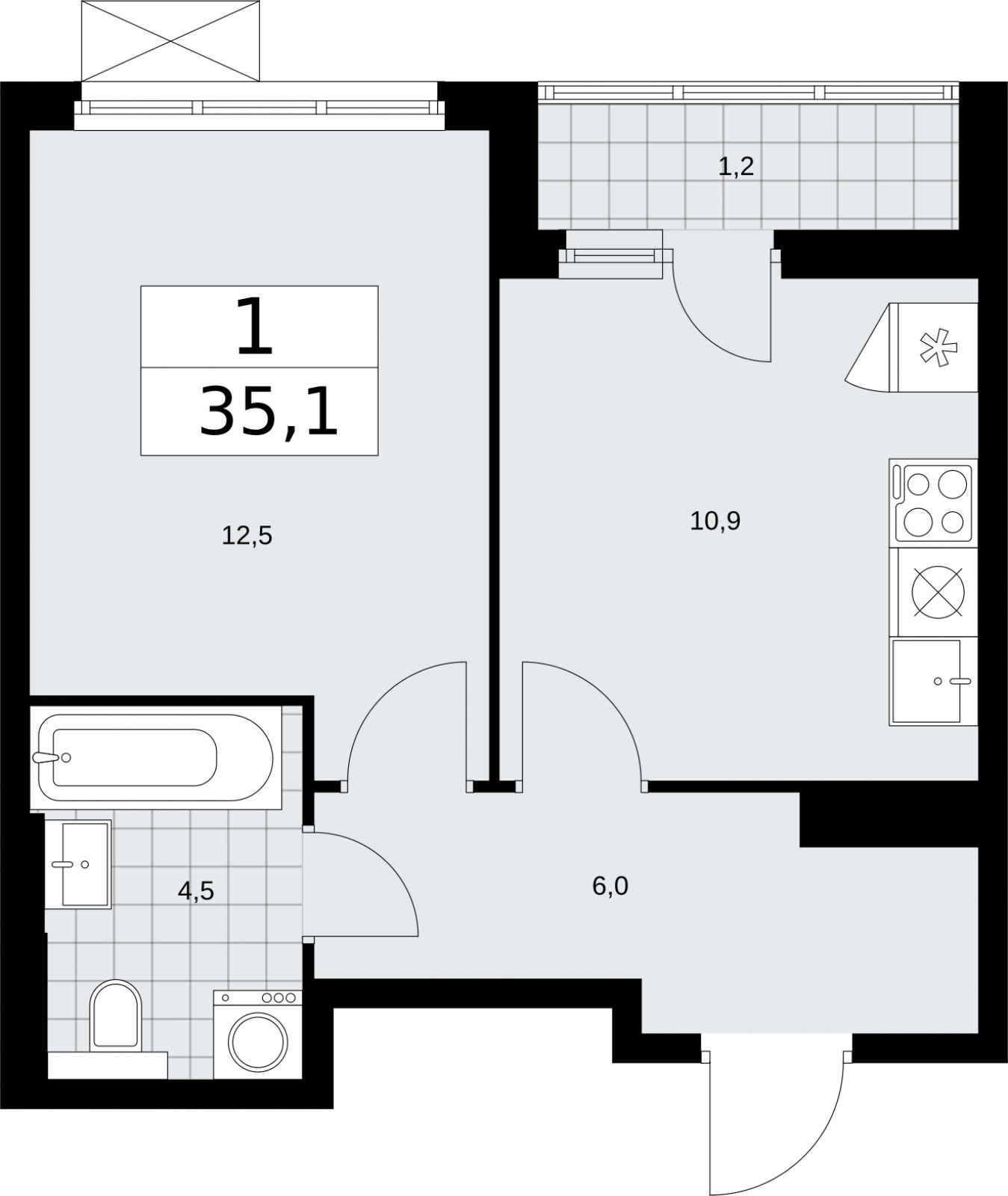 3-комнатная квартира в ЖК Бунинские кварталы на 4 этаже в 5 секции. Сдача в 2 кв. 2026 г.