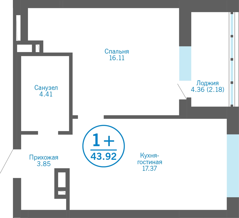 3-комнатная квартира в ЖК Бунинские кварталы на 8 этаже в 5 секции. Сдача в 2 кв. 2026 г.
