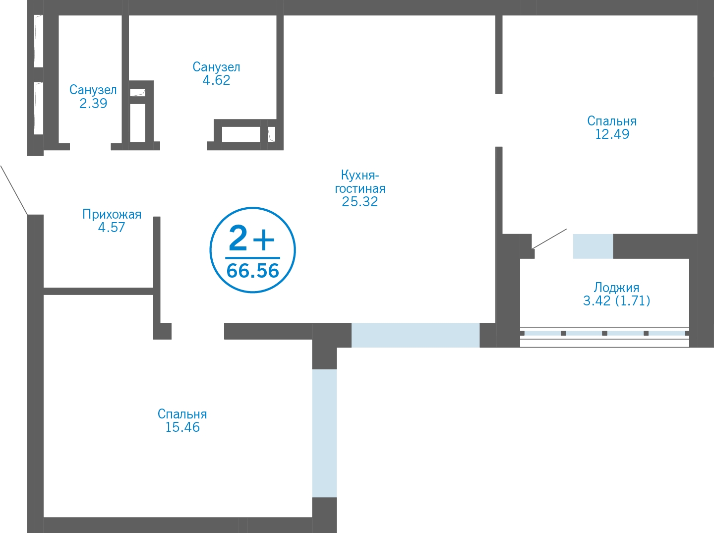 1-комнатная квартира с отделкой в ЖК Бунинские кварталы на 12 этаже в 3 секции. Сдача в 2 кв. 2026 г.