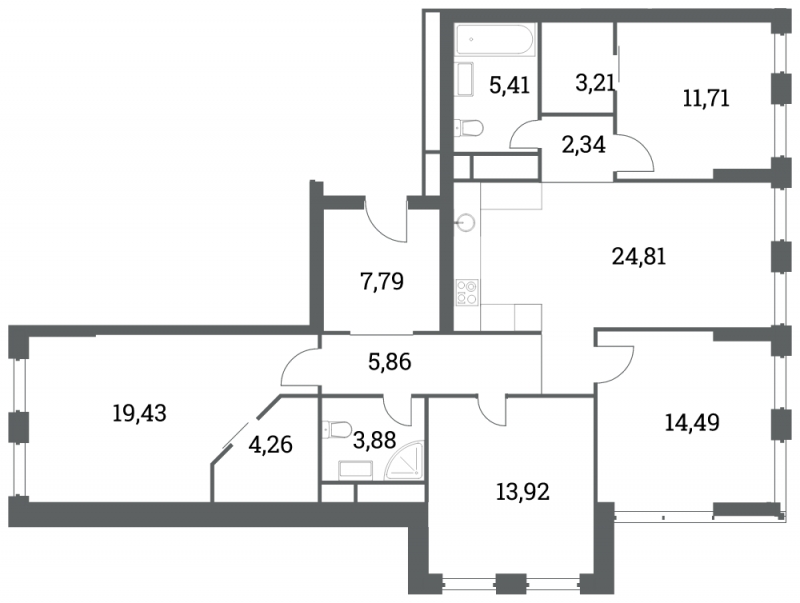 2-комнатная квартира с отделкой в ЖК Лучи на 6 этаже в 1 секции. Сдача в 3 кв. 2024 г.