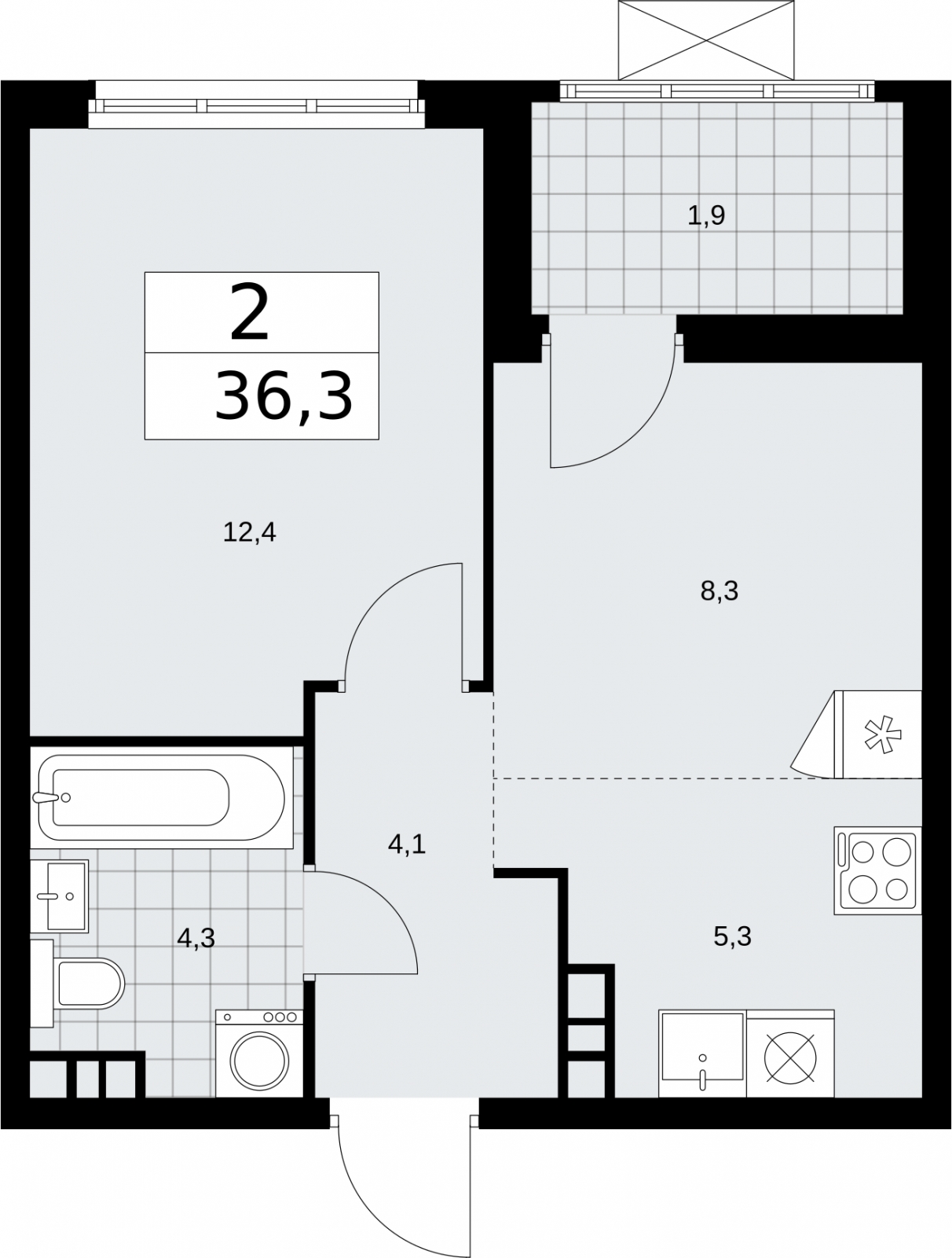2-комнатная квартира с отделкой в ЖК Level Нагатинская на 23 этаже в 1 секции. Сдача в 4 кв. 2023 г.