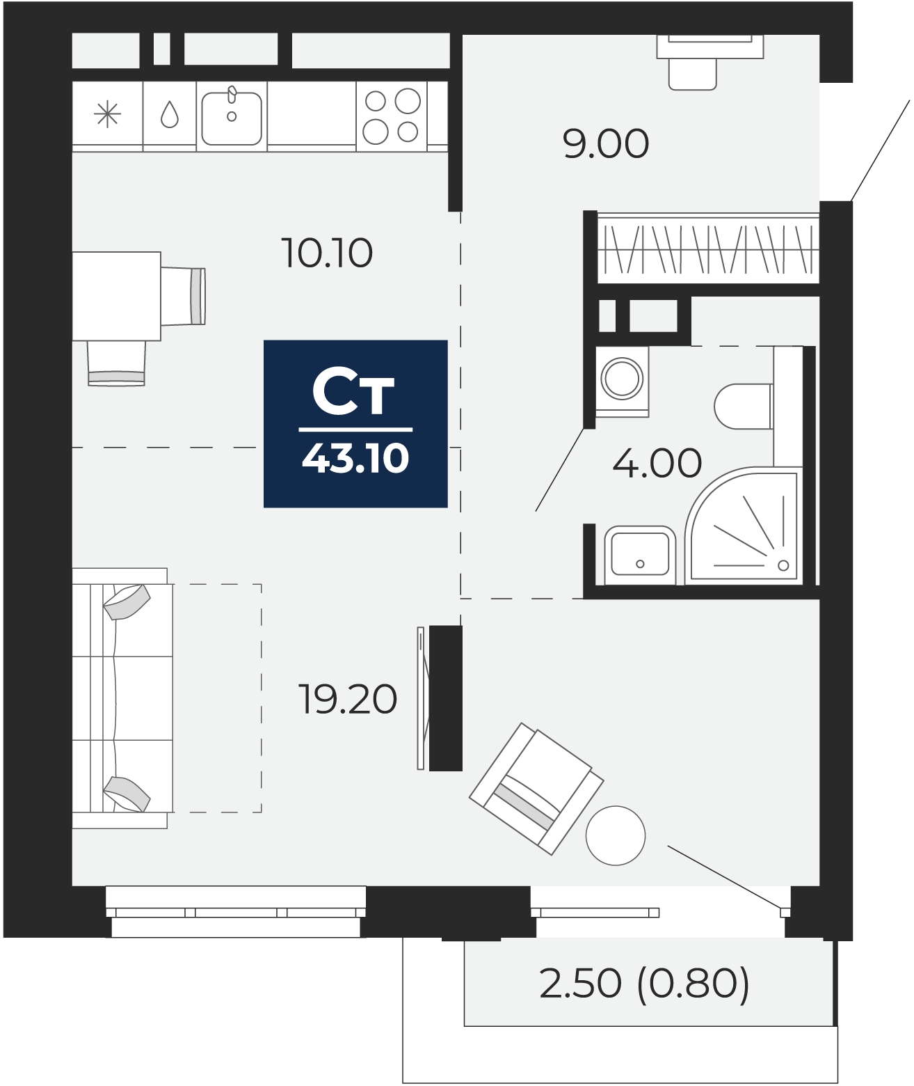 3-комнатная квартира с отделкой в ЖК Бунинские кварталы на 6 этаже в 6 секции. Сдача в 2 кв. 2026 г.