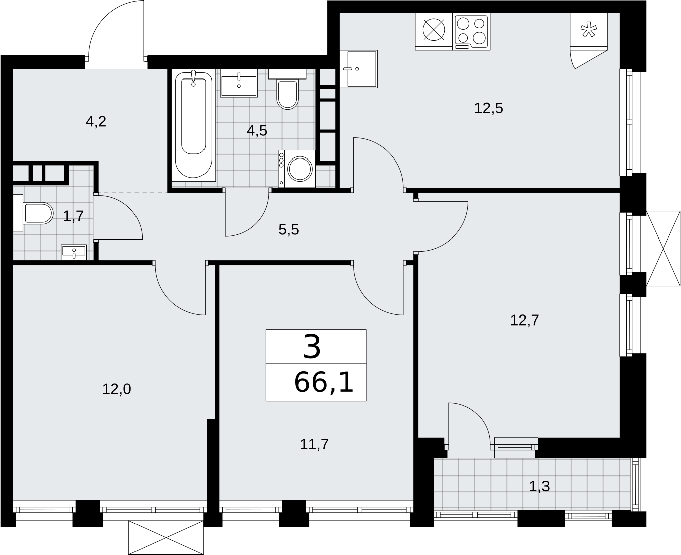 1-комнатная квартира в ЖК iLove на 6 этаже в 6 секции. Сдача в 4 кв. 2023 г.