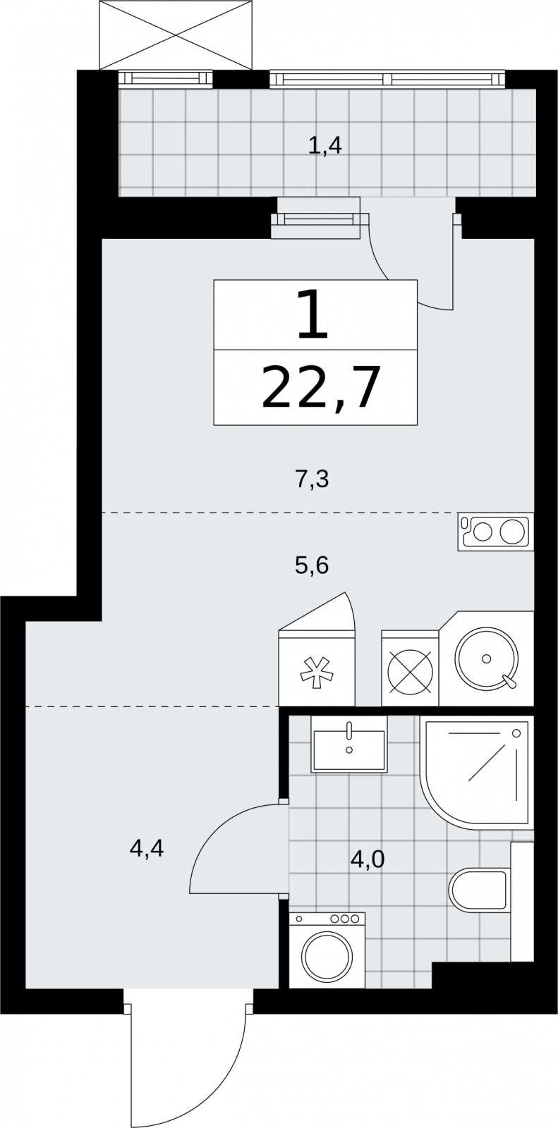 1-комнатная квартира с отделкой в ЖК Амурский парк на 30 этаже в 3 секции. Сдача в 3 кв. 2024 г.