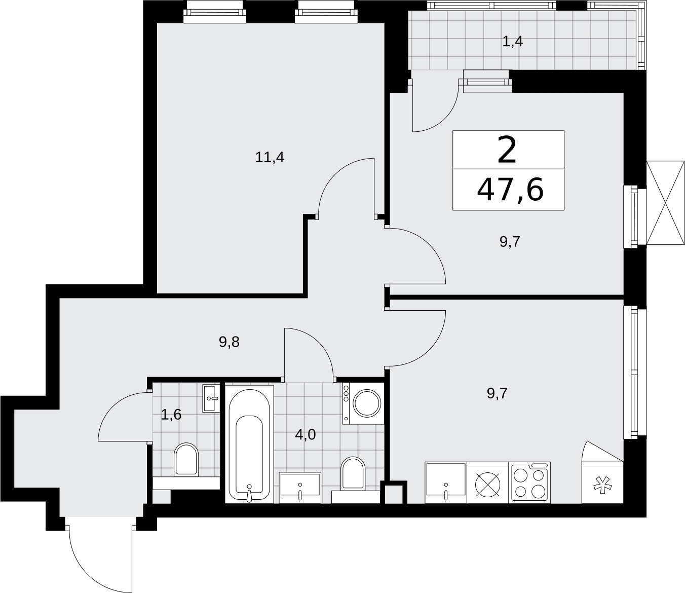 1-комнатная квартира (Студия) с отделкой в ЖК Амурский парк на 17 этаже в 3 секции. Сдача в 3 кв. 2024 г.