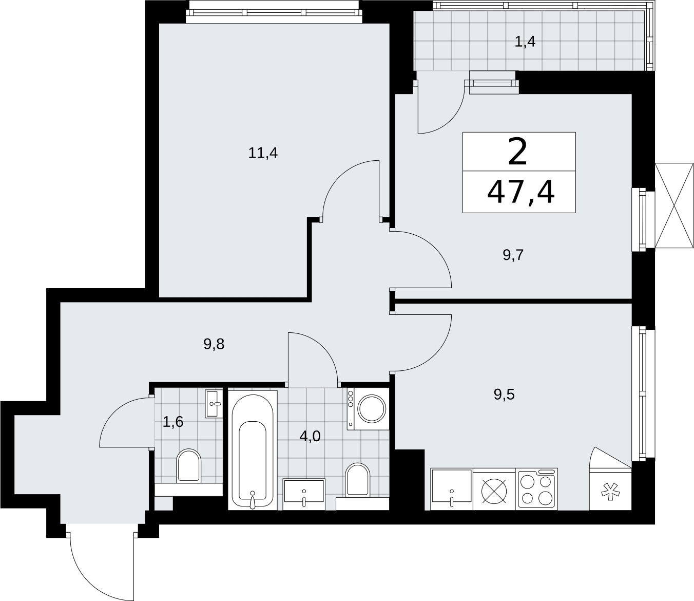 1-комнатная квартира с отделкой в ЖК Амурский парк на 26 этаже в 1 секции. Сдача в 3 кв. 2024 г.