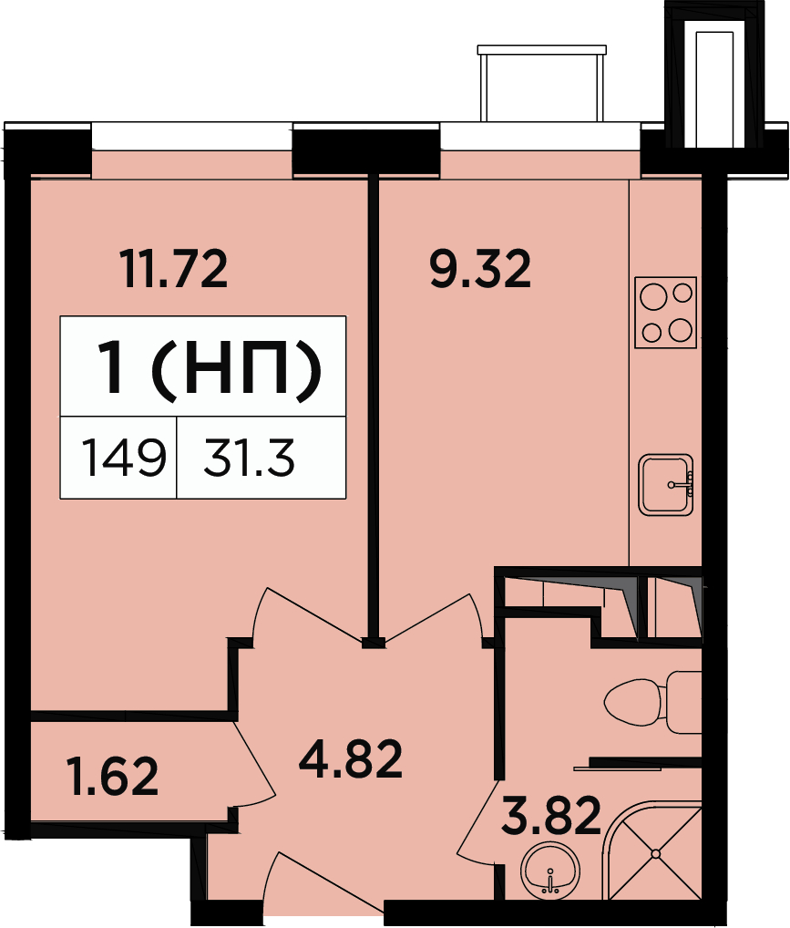 1-комнатная квартира (Студия) в ЖК Легендарный Квартал на Березовой  аллее на 17 этаже в 2 секции. Сдача в 3 кв. 2019 г.
