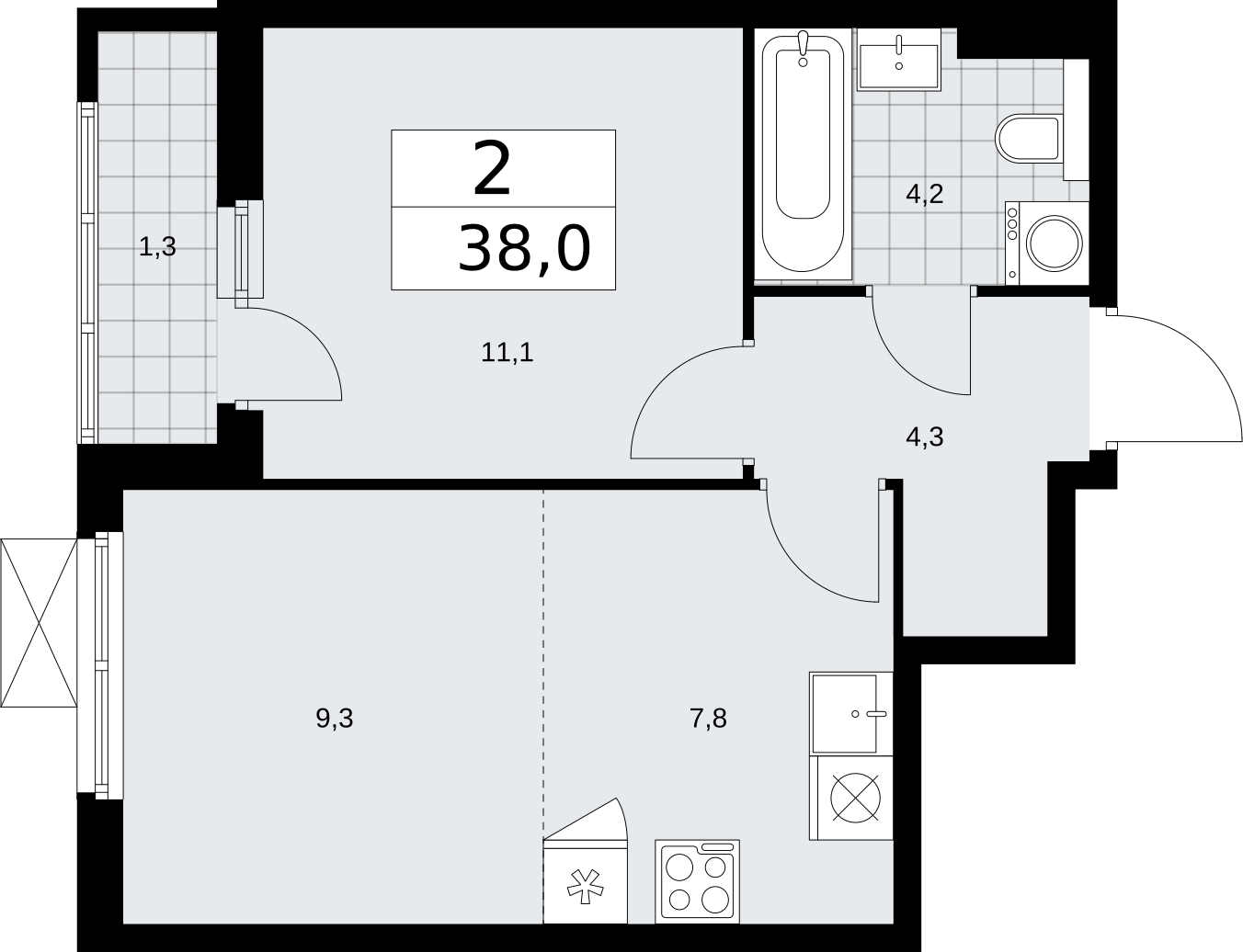 1-комнатная квартира в мой адрес В Зеленограде 901Б на 12 этаже в 1 секции. Дом сдан.
