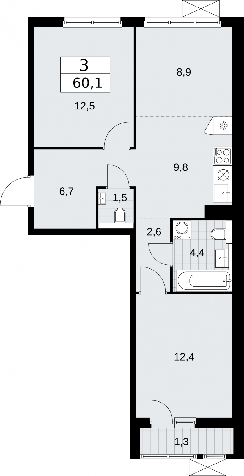 1-комнатная квартира с отделкой в ЖК Апарт-комплекс Nakhimov на 21 этаже в 1 секции. Сдача в 1 кв. 2021 г.