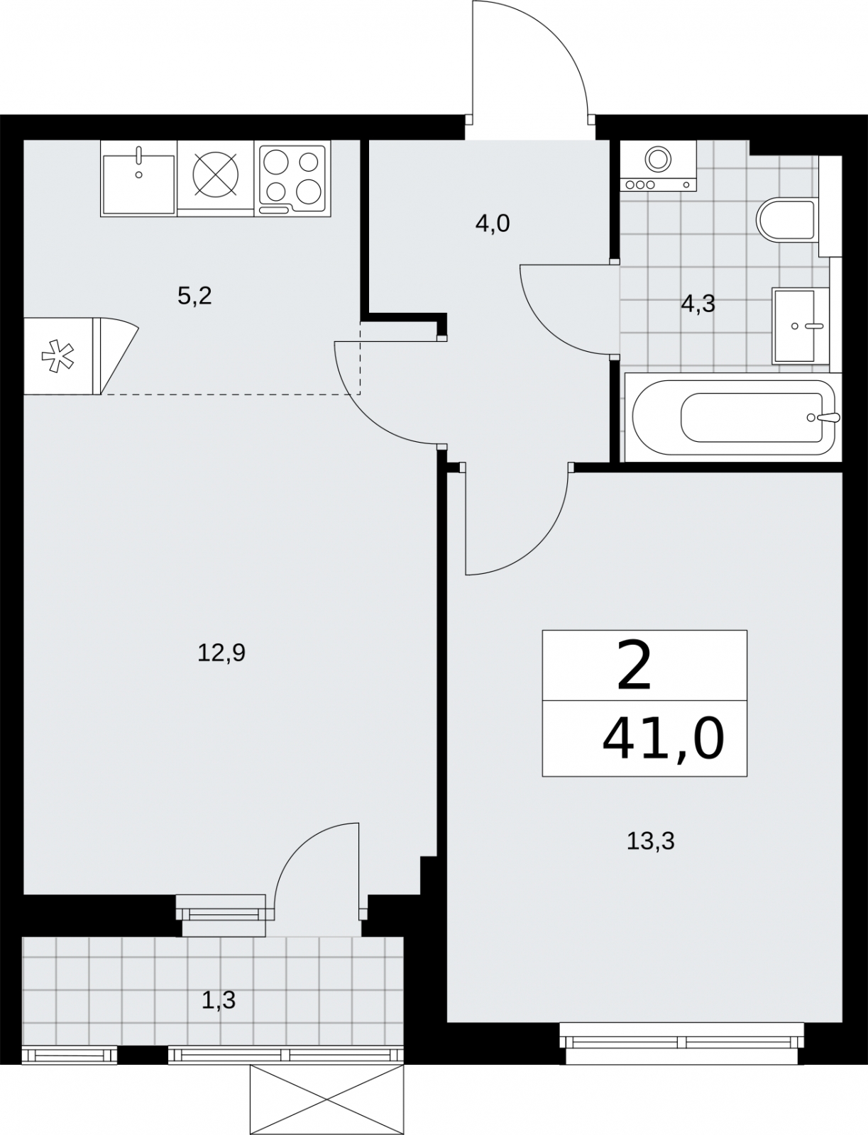 3-комнатная квартира с отделкой в ЖК Апарт-комплекс Nakhimov на 13 этаже в 1 секции. Сдача в 1 кв. 2021 г.