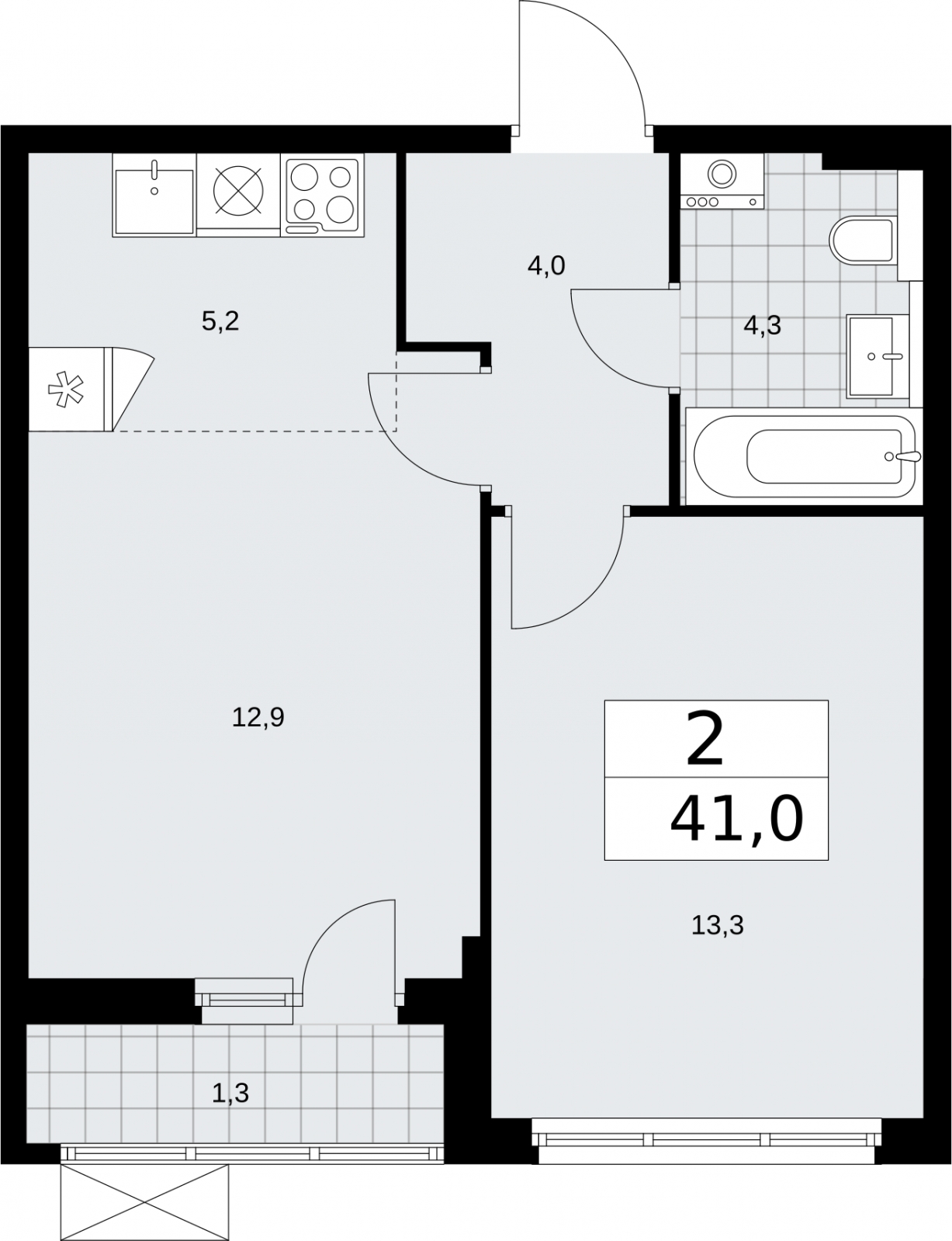 2-комнатная квартира с отделкой в ЖК Апарт-комплекс Nakhimov на 18 этаже в 1 секции. Сдача в 1 кв. 2021 г.