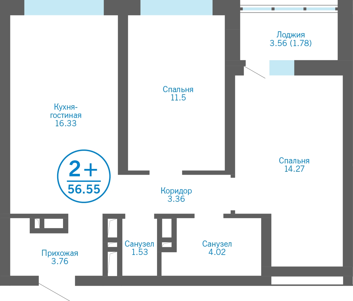 1-комнатная квартира в ЖК Бунинские кварталы на 15 этаже в 6 секции. Сдача в 2 кв. 2026 г.