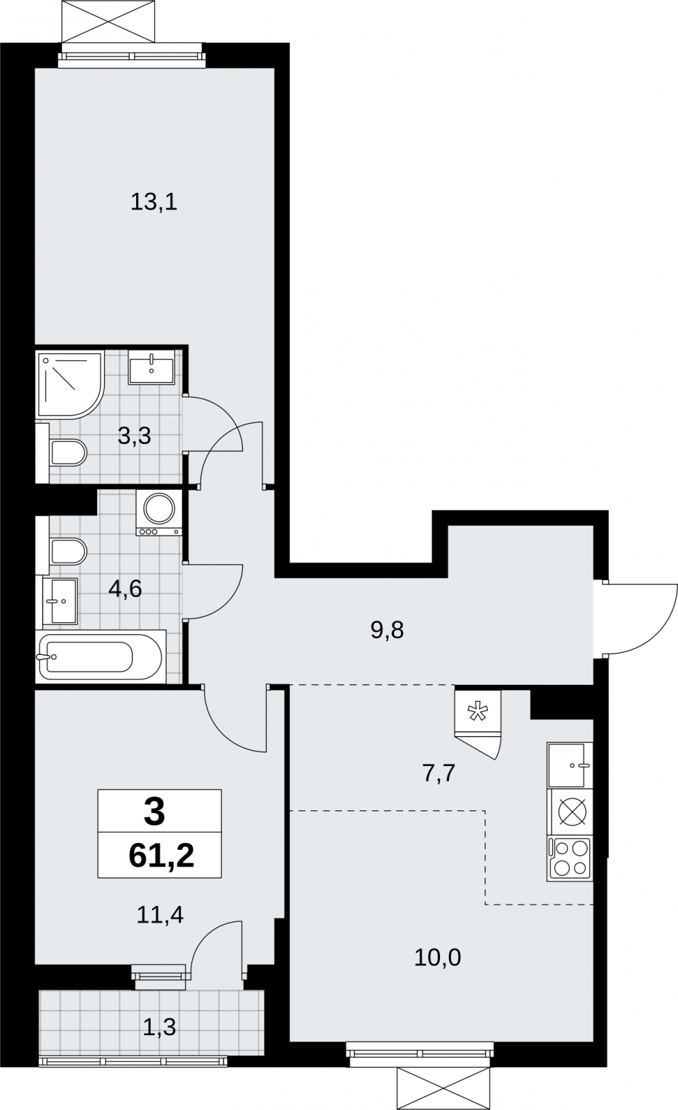 2-комнатная квартира с отделкой в ЖК The BOOK на 23 этаже в 1 секции. Дом сдан.