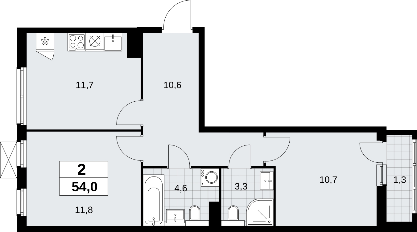3-комнатная квартира с отделкой в ЖК Клубный дом White Khamovniki на 8 этаже в 1 секции. Сдача в 1 кв. 2021 г.