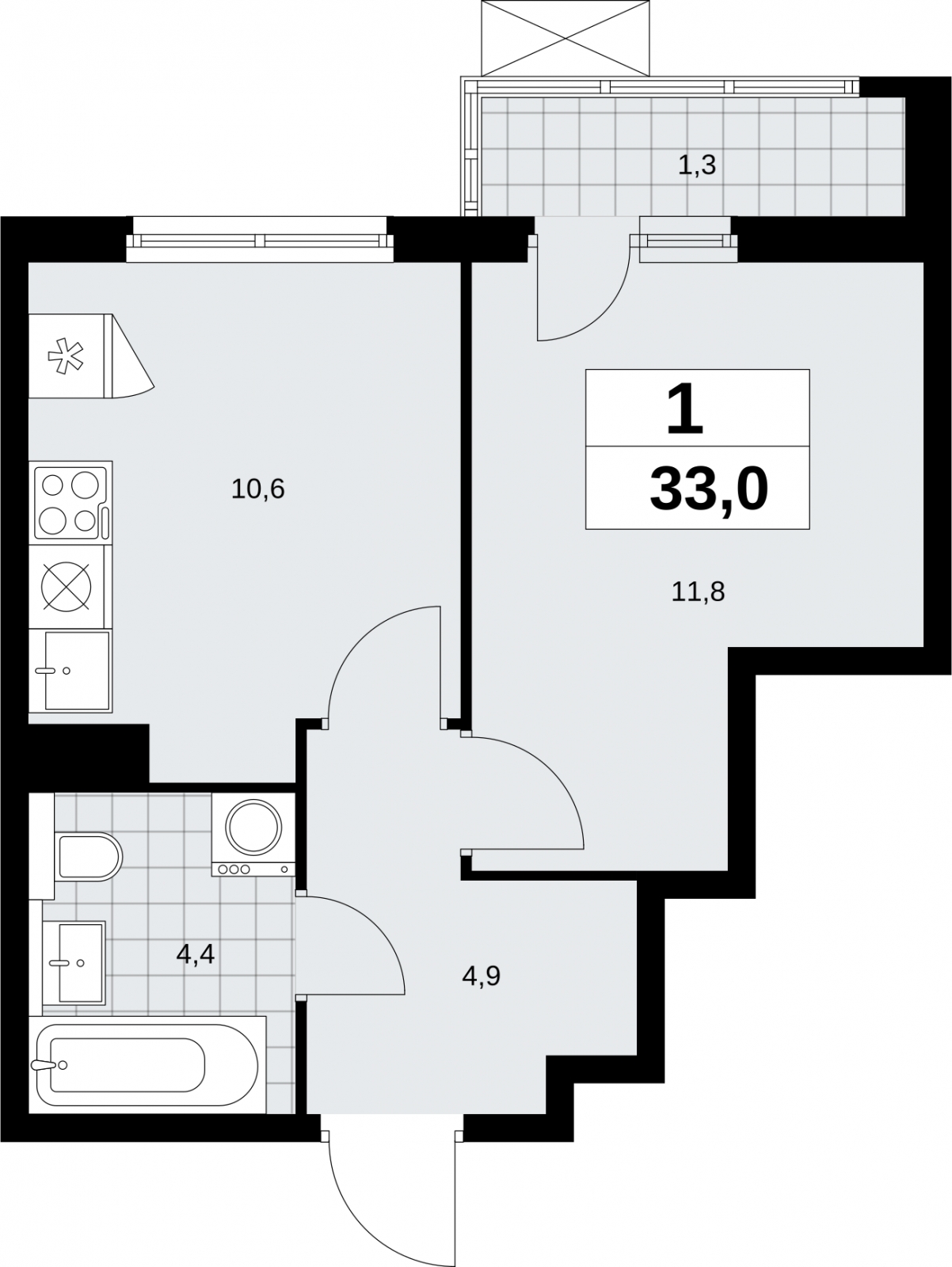 2-комнатная квартира с отделкой в ЖК Настоящее на 15 этаже в 5 секции. Сдача в 4 кв. 2022 г.