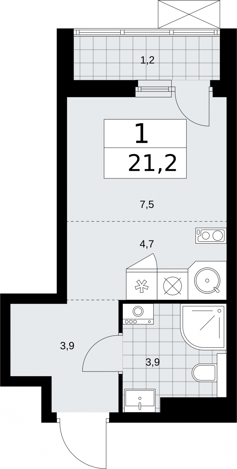2-комнатная квартира с отделкой в ЖК Кронштадтский 9 на 25 этаже в 1 секции. Сдача в 4 кв. 2023 г.