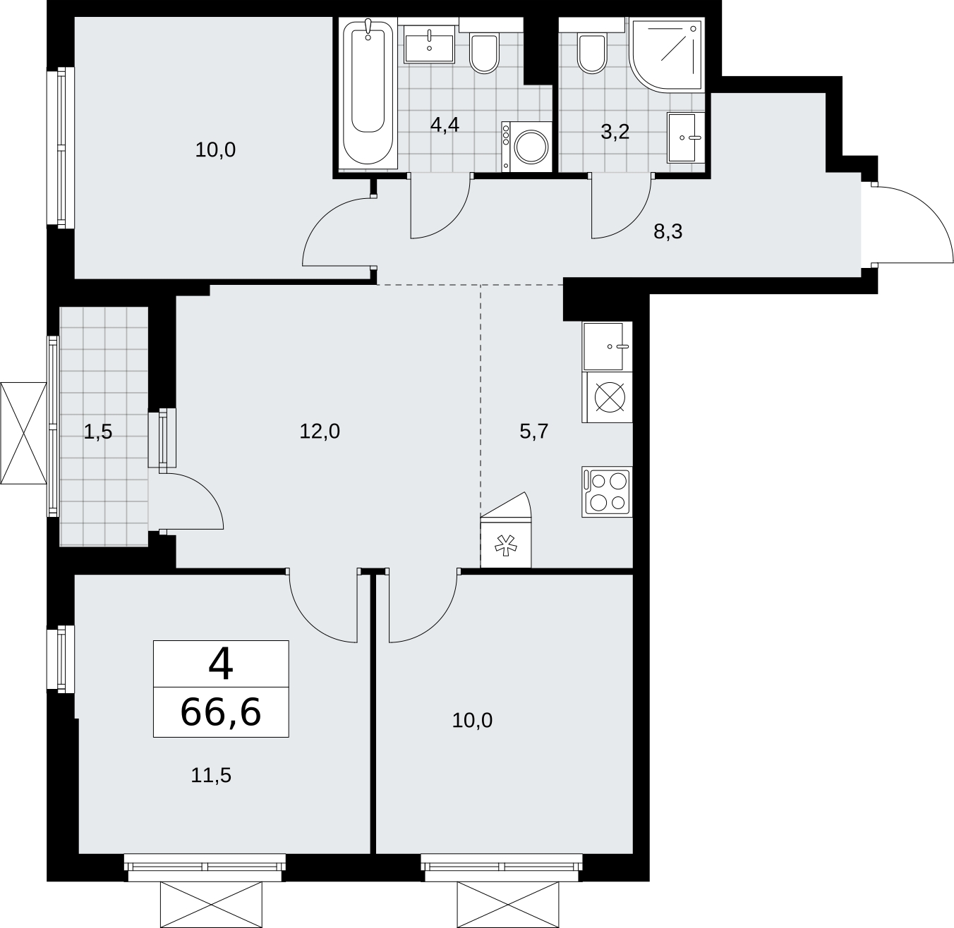 1-комнатная квартира с отделкой в ЖК Настоящее на 15 этаже в 7 секции. Сдача в 4 кв. 2022 г.