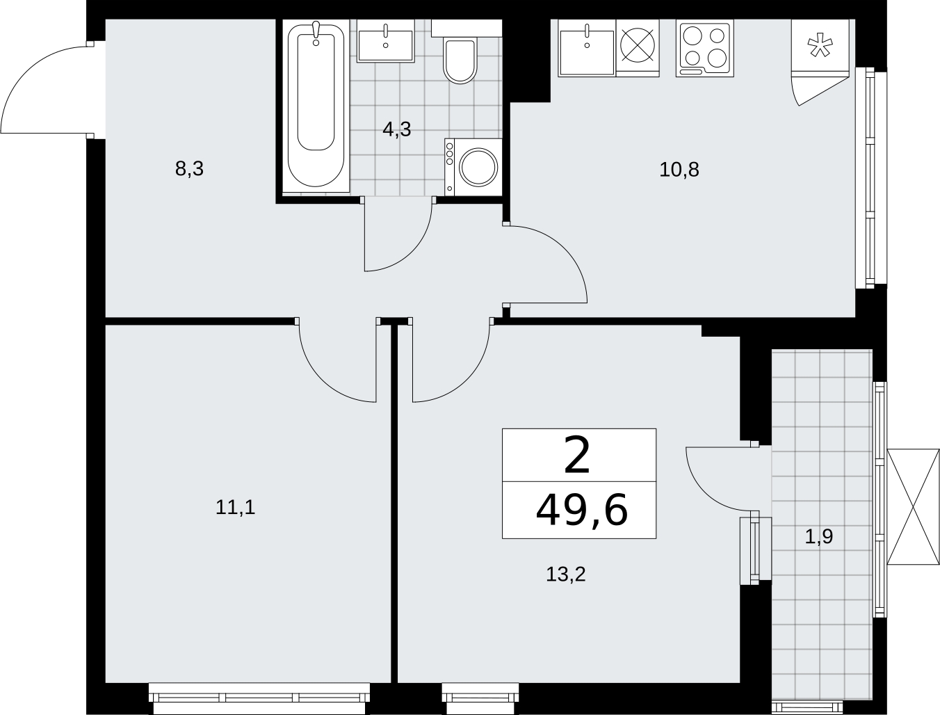 3-комнатная квартира с отделкой в ЖК Настоящее на 15 этаже в 7 секции. Сдача в 4 кв. 2022 г.